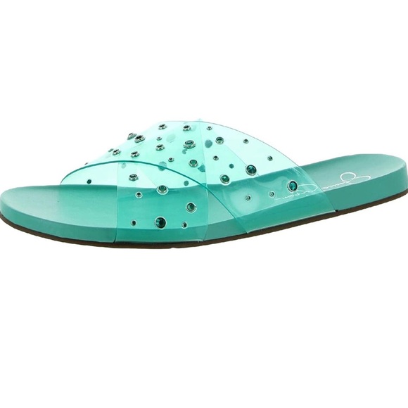 Jessica Simpson Womens Aqua Tislie Round Toe Slip On Slide Sandals Size 7.5M - Picture 9 of 11